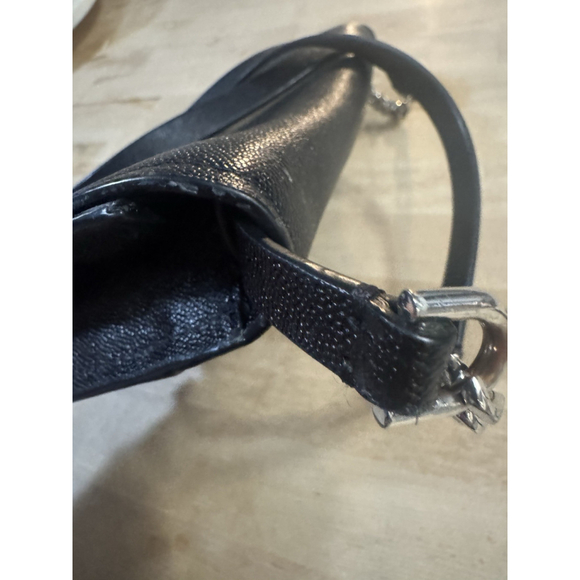 Rebecca Minkoff Jean Black Leather Convertable Crossbody Bag Silver Chain - Picture 5 of 15